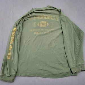 Camicia VINTAGE Abercrombie & Fitch uomo L perdenti passeggio calcio maglia verde * - Foto 1 di 16