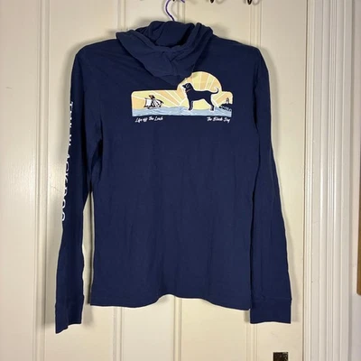 Black Dog Hoodie M Navy Sunrise Sticker Cadet Martha's Vineyard Preppy NEW - Image 1 of 3