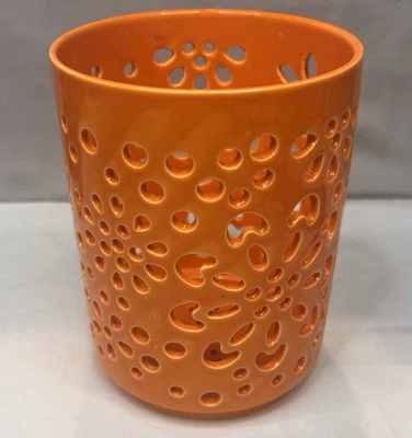 Maceta de orquídea ventilada de cerámica naranja - 6” de alto - Excelente, usada una vez, sin grietas Foto 1 de 4