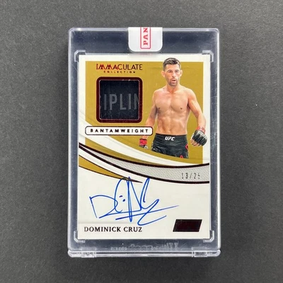 Dominick Cruz 2021 Panini Immaculate UFC Memorabilia Patch Auto On Card RED /25 - Image 1 of 4