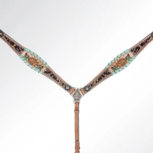 FM American Darling Western Horse Floral Headstall Tack Set Genuine Leather - Picture 1 of 5