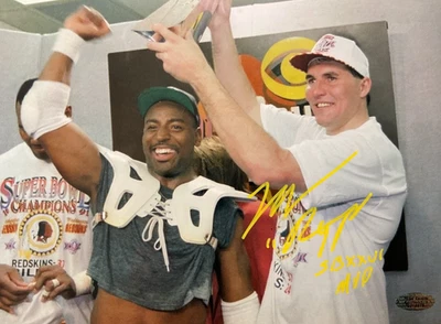 Foto autografiada firmada por Mark Rypien de 8x10" con certificado de autenticidad - Holo estampado Super Bowl MVP Foto 1 de 2