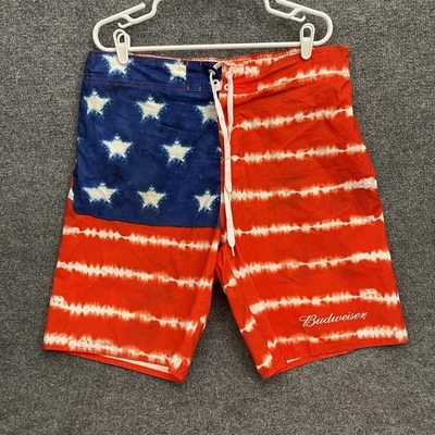 Bañador Budweiser Board Shorts Para Hombre Talla 40-42 Rojo Blanco Azul Foto 1 de 4