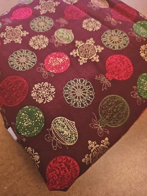 2 YDS A Golden Holiday Cotton Fabric Benartex Ornaments Bolt End  - Image 1 of 2