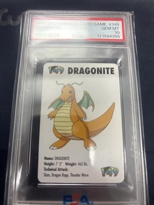 Dragonite #149 Pokemon Trading Card Game Mini KFC 1998 Nintendo PSA 10 G25903 - Image 1 of 2