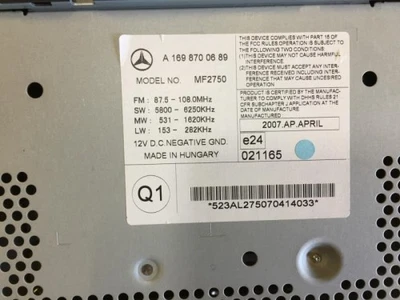 Autoradio MERCEDES CLASSE B 245 PHASE 1 1698704889 - Photo 1/4