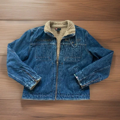 Chaqueta vaquera SHERPA DIESEL vintage talla XL para mujer estilo moto enjuague azul profundo Foto 1 de 4