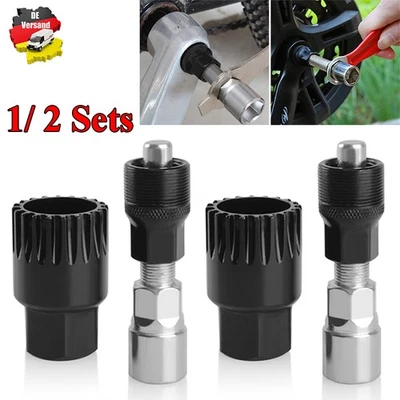 1~2 Juegos Bicicleta Montaje Pedal y Manivela Extractor Herramienta Reparación DE - Imagen 1 de 4