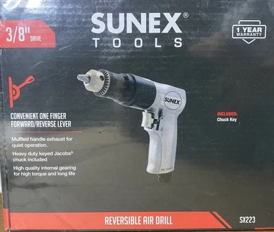 Novo!  Broca de ar reversível 3/8 polegadas Sunex SX223 - Imagem 1 de 4