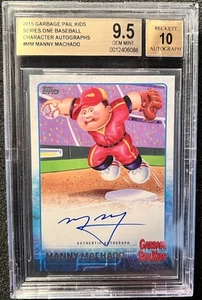 Manny Machado 🔥 2015 Topps Garbage Pail Kids Series 1 BGS 9.5 GEM MINT Auto 📈 - Picture 1 of 4