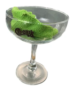 Chi-Chi's Mexican Restaurant Stielglas Margarita, schwarzes Logo, Vintage - Bild 1 von 6