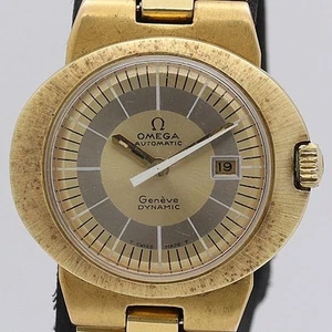 Orologio Omega AT/Automatic Geneva Dynamic Quadrante Oro Nuovo Vecchio Stock Dal Giappone - Foto 1 di 4