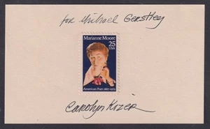 Carolyn Kizer (1925-2014), Pulitzer winning Poet, signed Marianne Moore stamp - Picture 1 of 1