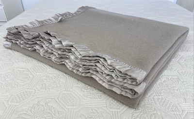 Vintage Target Moon Rock Grey Brown Cashmere Wool Square King Blanket 250cm - Image 1 of 4