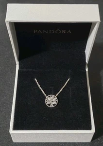Pandora Tree of Life Sterling Silver Necklace 18" Chain, S925 ALE - Picture 1 of 9