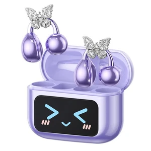 Stylish Open Ear Clip On Earbuds with Removable Butterfly Earring, Clip On He... - Picture 1 of 9