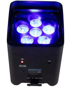 SHEHDS Rechargeable 6x18w RGBWA+UV 6In1 Wifi APP Wireless Control LED Par Light - Picture 1 of 11