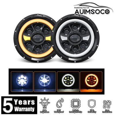 For Jeep CJ5 1959-1983 2PCS 7" inch Round LED Headlights Assembly Hi/Lo Beam DRL - Image 1 of 4