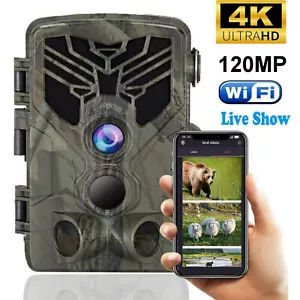 120MP Wildkamera WLAN Bluetooth 4K App Jagdkamera Handyübertragung Nachtsicht - Bild 1 von 8