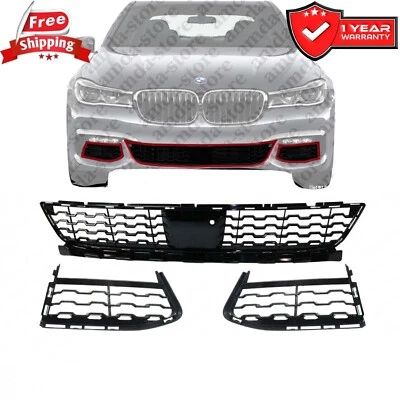 Bumper Grille Assembly Kit For 2016-18 BMW 740i 750i Set of 3 Front Left & Right Foto 1 de 4