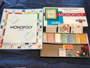 Vintage 1961 Parker Brothers MONOPOLY Board Game No. 9 Complete #2999 - Picture 1 of 5