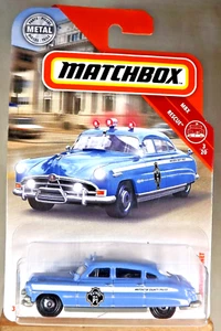 2018 Matchbox 57/100 MBX Rescue 3/20 '51 HUDSON HORNET Blue w/Ringed Disc Spokes - Picture 1 of 6