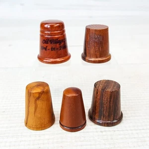 LOTE de 5 dedales de madera vintage - Imagen 1 de 8