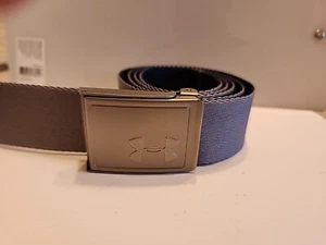 Under Armour Webbed Belt Reversible Blue/Grey Mens OS Up To 48" gray Buckle - Picture 1 of 3