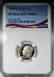 1993-S Proof Roosevelt Dime NGC PR70 ULTRA CAMEO Clad Coin - Picture 1 of 2