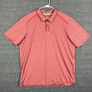 Oakley Polo Shirt Men XL Red Golf Performance Athletic Stretch Center Logo - Picture 1 of 7