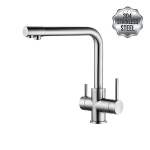 GIULIA INOX 3-Wege-Wasserhahn aus Edelstahl | 360° drehbare Küchenarmatur - Bild 1 von 5