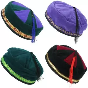 Nepalese Velvet Smoking Hat Siesta Cap Fes Festival Unisex Thinking Dumbledore - Picture 1 of 21