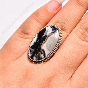 Natürlicher weißer Büffel Türkis Edelstein 925 Sterling Silber Ringe Handarbeit Ring - Bild 1 von 5