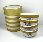 Williams Sonoma Cereal Bowl Set of 4 Stamped Label Harvest Gold Yellow 2006 BOX