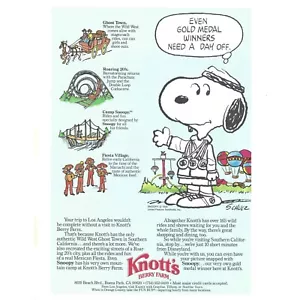 Knotts Berry Farm Print Werbung Vintage 1984 80er Freizeitpark LA Olympics - Bild 1 von 1