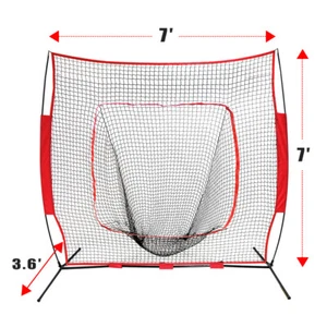 Rete da allenamento 7'x7' Baseball Softball Pratica Colpire Batting Arco Telaio con Borsa - Foto 1 di 8