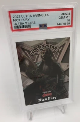 Tarjeta coleccionable Ultra Avengers 2023 Nick Fury grado US-31 ULTRA ESTRELLAS PSA GEMA MT 10 Foto 1 de 4