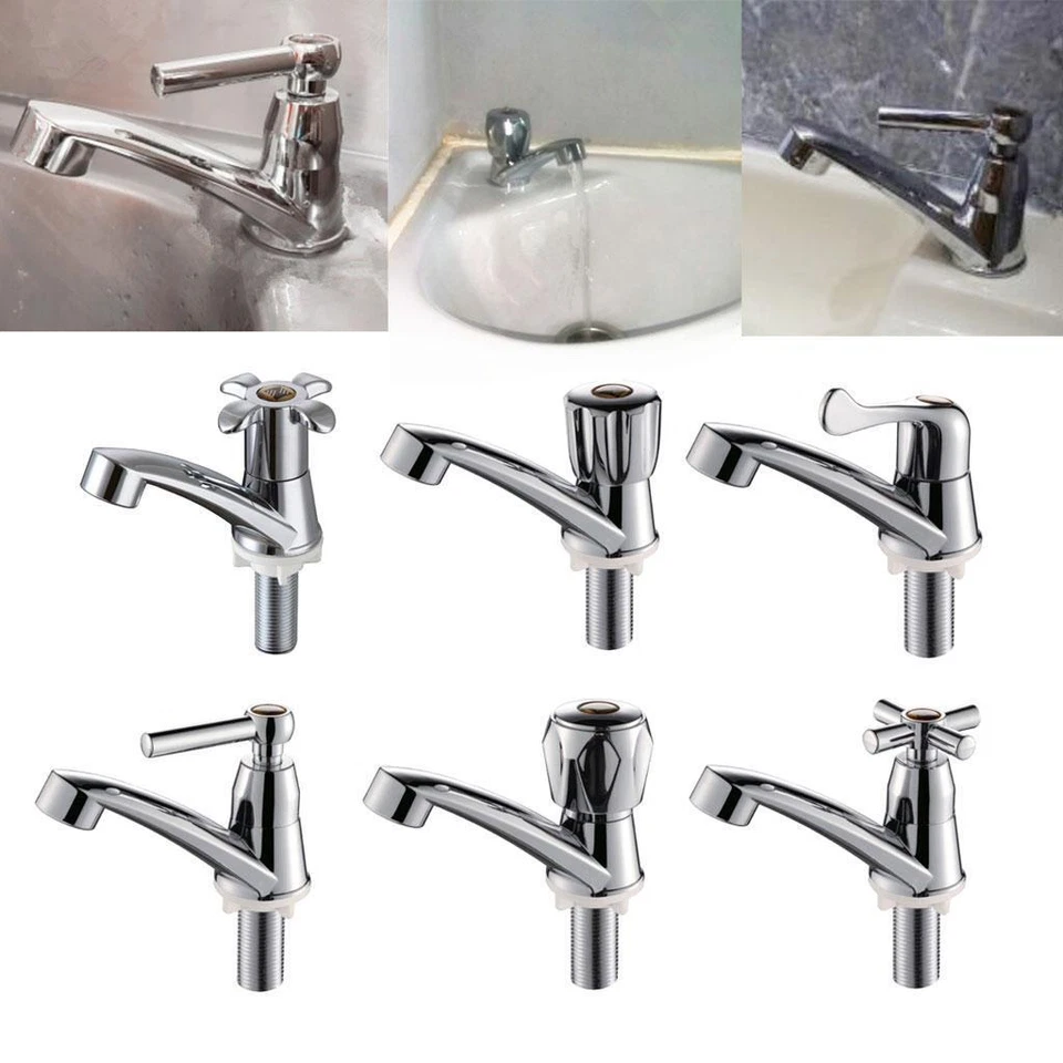 Cold Water Thread Pedestal Valve Tap Faucet Basin Mixer Tap for Kitchen Bathroom - Image 1 of 1