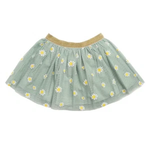 Sweet Wink Girls Size 6-8 Y Sage Green Daisy Embroidered Tulle Skirt Tutu - Picture 1 of 7