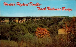 AK Ogden Iowa höchste zweigleisige Eisenbahnbrücke der Welt Vintage - Bild 1 von 2