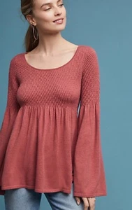 NWT in Bag Anthropologie 98$ Bell Sleeve babydoll top size xs-Fast Shipping - Picture 1 of 3