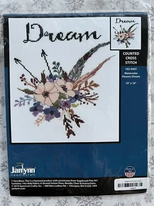 Janlynn Acuarela Flores Sueño Punto de Cruz Kit #182-0407 Dimensiones 10”x10” - Imagen 1 de 2