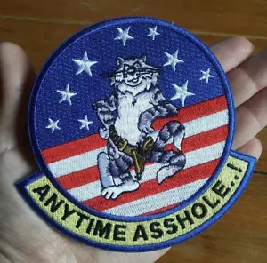 ANYTIME A@@HOLE! Grumman F-14 TOMCAT US Navy Fighter Squadron VF MILITARY Patch - Picture 1 of 6