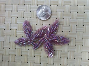 Small Purple Beaded Applique 3.5" X 2 1/4" - Picture 1 of 3