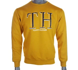 New Authentic Men's Tommy Hilfiger Sweatshirt Embossed Fleece Lined Large Hawian - Picture 1 of 7