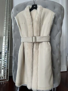 $8,575 New LORO PIANA Reversible Shearling Fur Leather Vest Coat Jacket Small - Picture 1 of 19