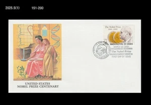 Science,DNA,History,Water,Nobel Prize,History,US 2001 FDC,Cover  - Picture 1 of 1