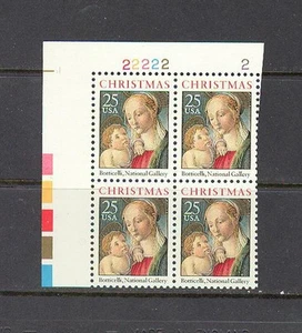 US USA Sc# 2399 MNH FVF PL# BLOCK Christmas Madonna & Child Botticelli Xmas - Picture 1 of 1