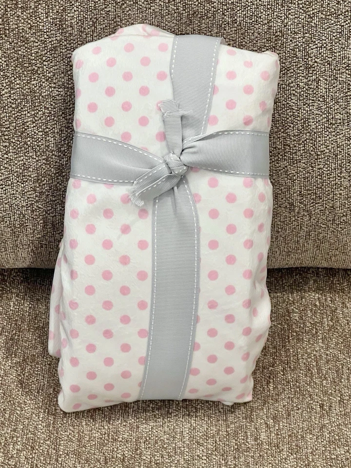 Sábana bajera Pottery Barn Kids mini punto gamuza cuna nueva sin etiquetas, rosa/blanco, ¡rara! Foto 1 de 1
