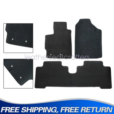 2Row Floor Mats Carpet Velour Fits 2009 2010 2011 2012 Toyota Yaris 4-Door Black - Image 1 of 4